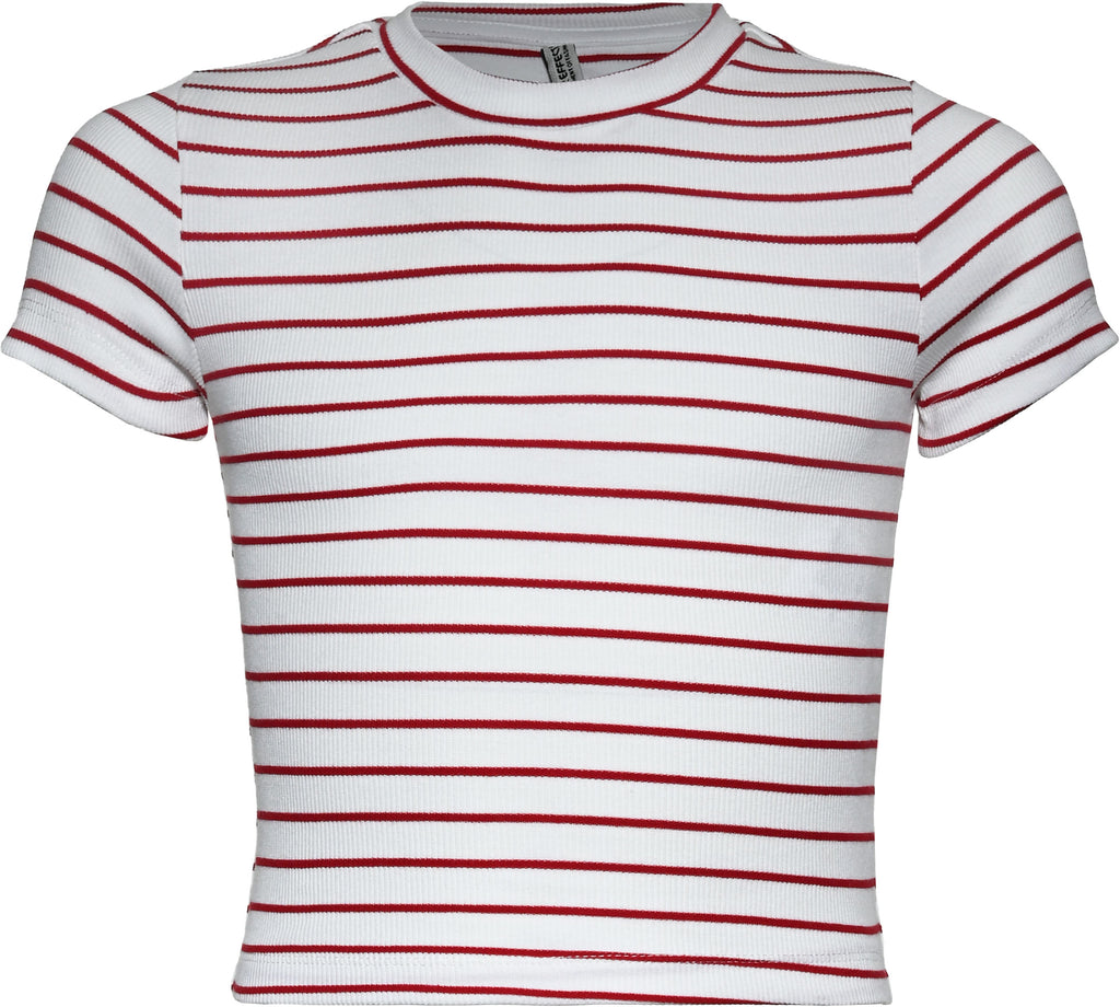 MB Weiß Kirschrot Stripes