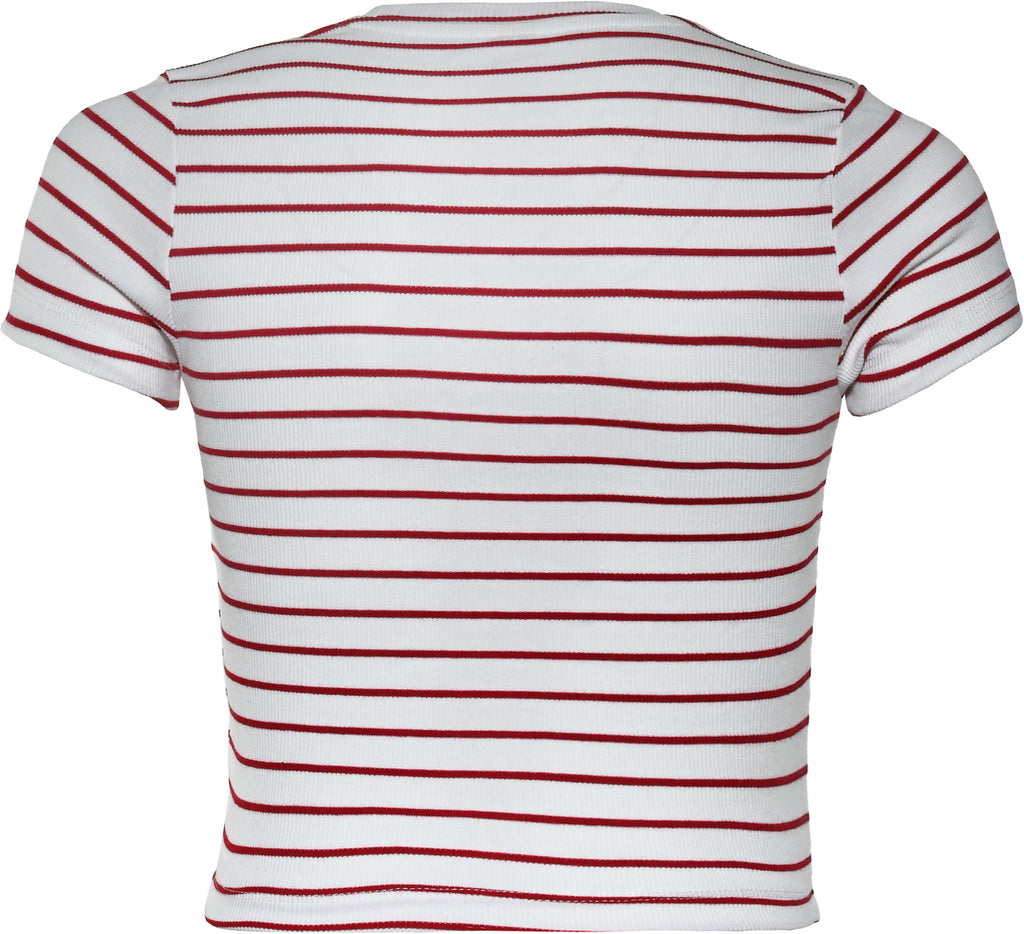 MB Weiß Kirschrot Stripes