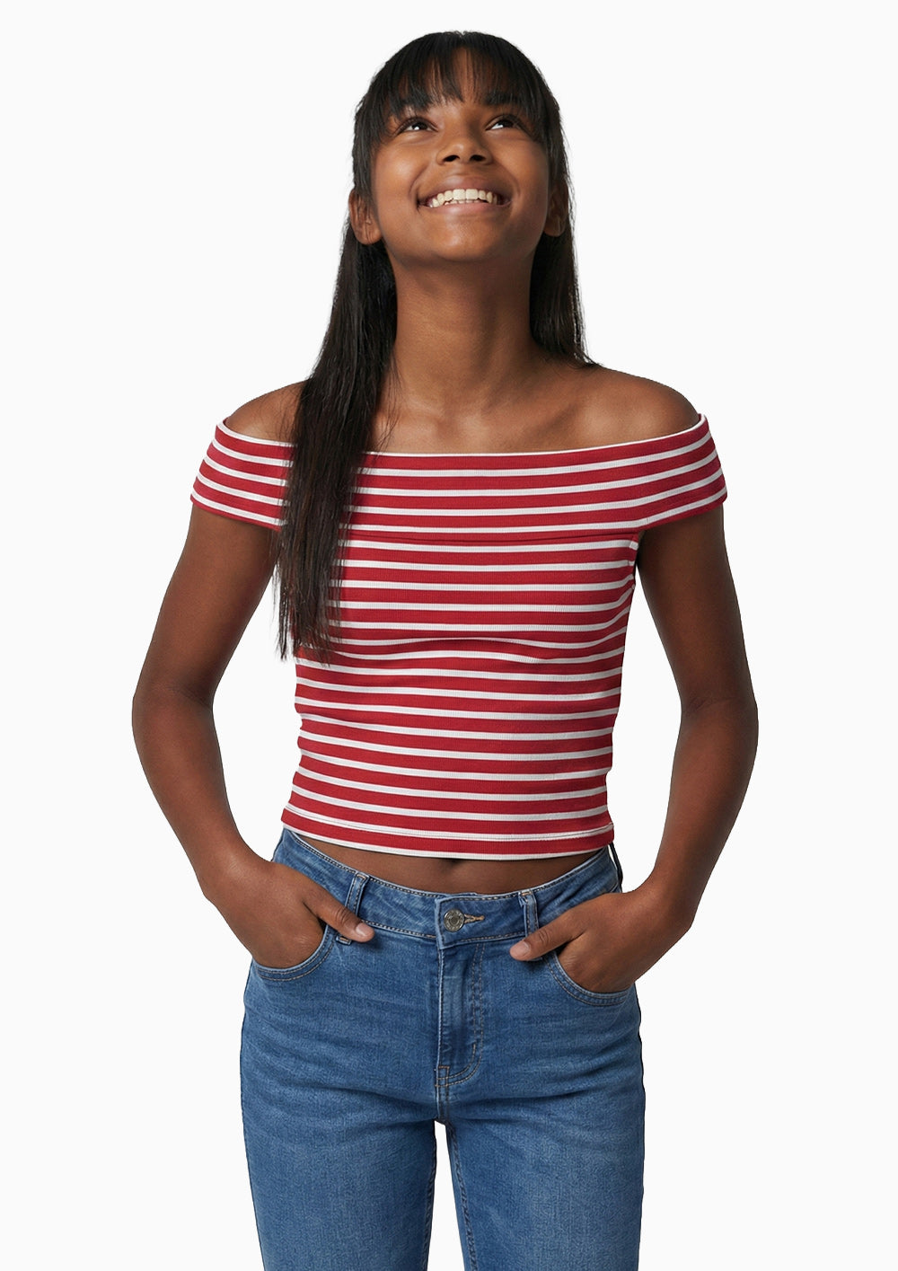 MB Kirschrot Weiß Stripes