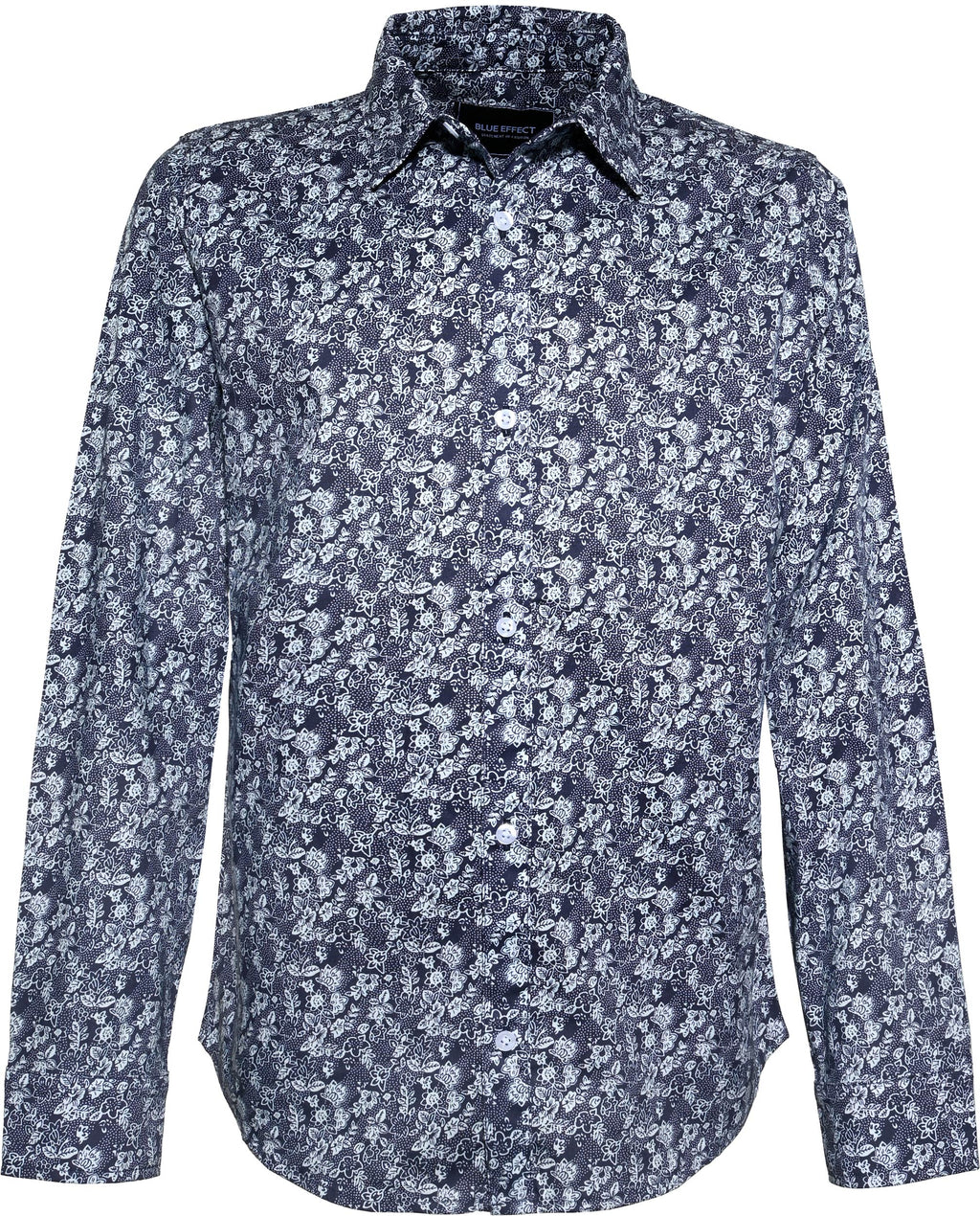 Dunkelblau Weiß Blumen
