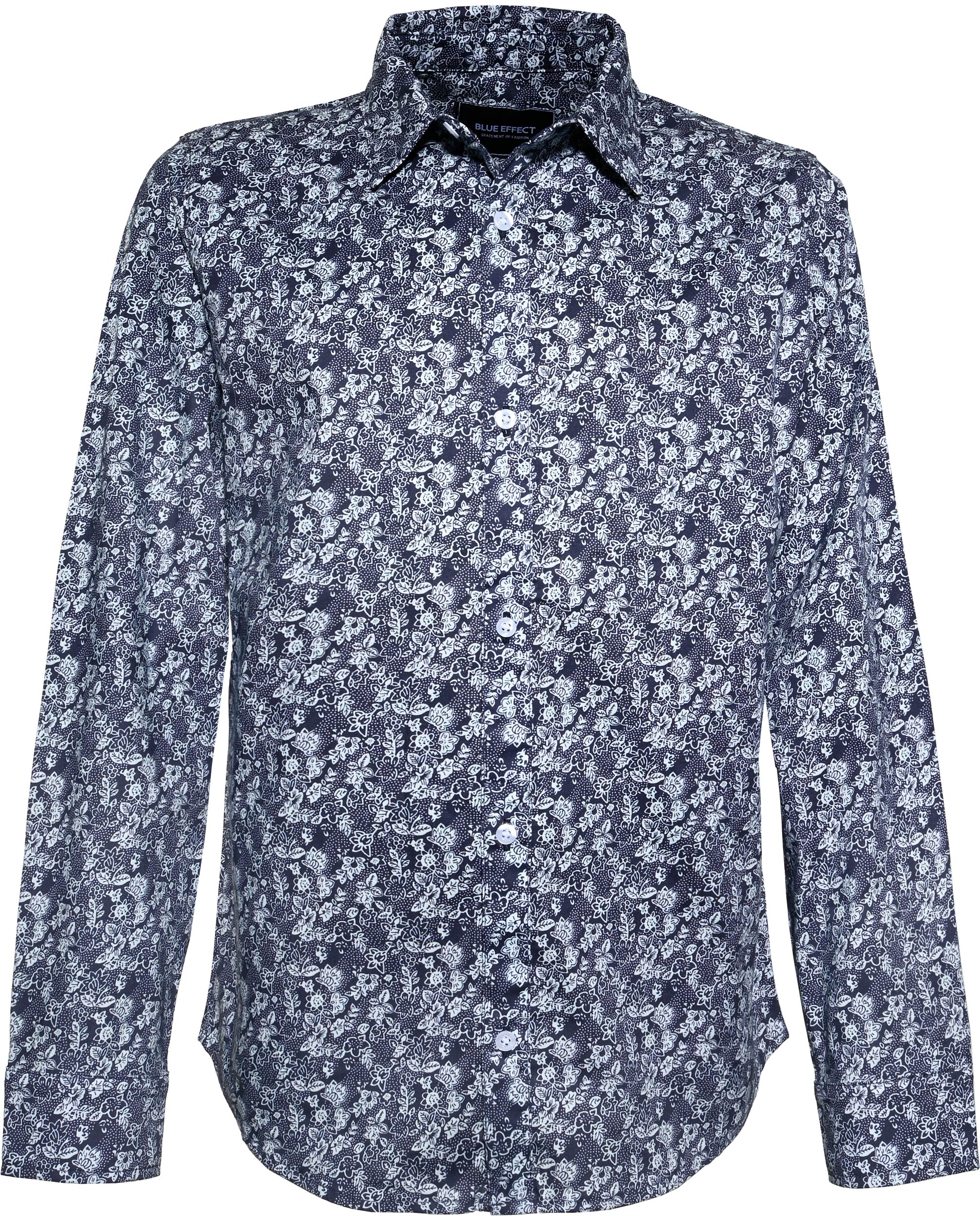 Dunkelblau Weiß Blumen