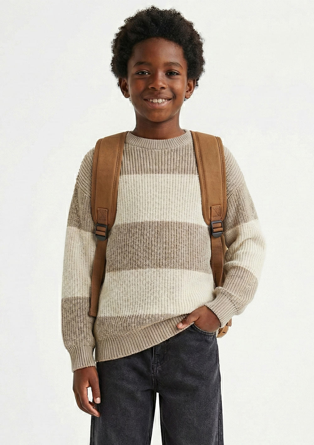 Weiß Beige Streifen
